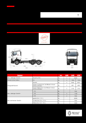 ट्रक ट्रैक्टर - ट्रैक्टर यूनिट Renault T T6X2 TAG 11L E6