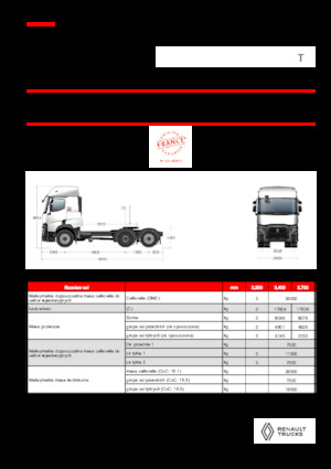 ट्रक ट्रैक्टर - ट्रैक्टर यूनिट Renault T T6X2 TAG 11L E6