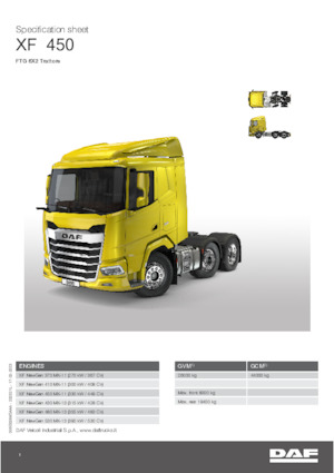 ट्रक ट्रैक्टर - ट्रैक्टर यूनिट DAF XF 480 FTG