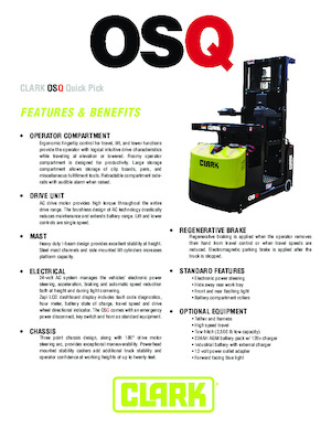 ऑर्डर पिकर और चेरी पिकर फोर्कलिफ्ट Clark OSQ 192