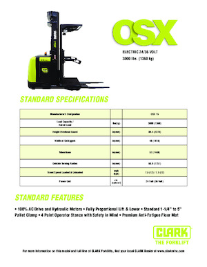 ऑर्डर पिकर और चेरी पिकर फोर्कलिफ्ट Clark OSX 15