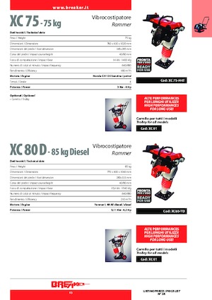 गैसोलीन और डीजल रैमर Breaker XC 80 YD