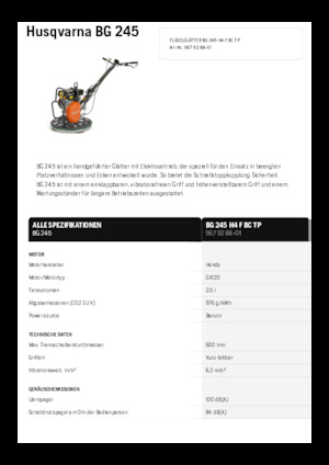 वॉक-बिहाइंड ट्रॉवेल Husqvarna BG 245