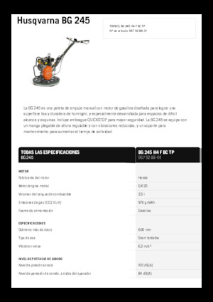 वॉक-बिहाइंड ट्रॉवेल Husqvarna BG 245