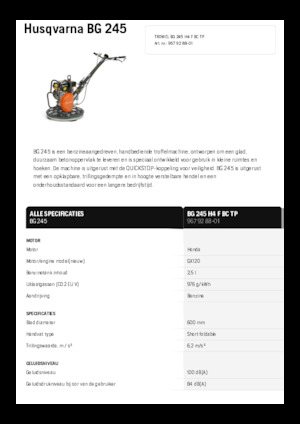 वॉक-बिहाइंड ट्रॉवेल Husqvarna BG 245