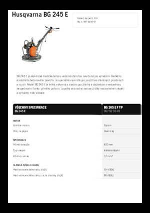वॉक-बिहाइंड ट्रॉवेल Husqvarna BG 245E