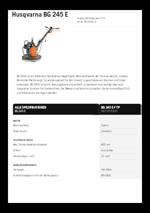 वॉक-बिहाइंड ट्रॉवेल Husqvarna BG 245E
