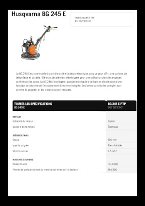 वॉक-बिहाइंड ट्रॉवेल Husqvarna BG 245E