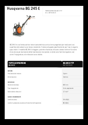 वॉक-बिहाइंड ट्रॉवेल Husqvarna BG 245E