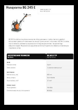 वॉक-बिहाइंड ट्रॉवेल Husqvarna BG 245E