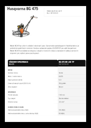 वॉक-बिहाइंड ट्रॉवेल Husqvarna BG 475