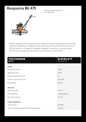 वॉक-बिहाइंड ट्रॉवेल Husqvarna BG 475
