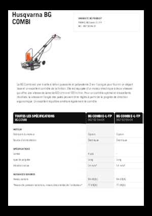 वॉक-बिहाइंड ट्रॉवेल Husqvarna BG COMBI