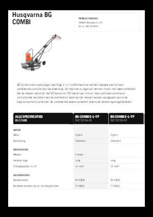 वॉक-बिहाइंड ट्रॉवेल Husqvarna BG COMBI