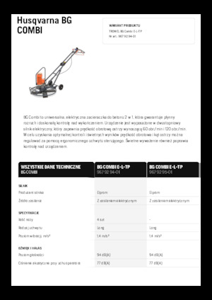 वॉक-बिहाइंड ट्रॉवेल Husqvarna BG COMBI
