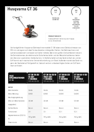 वॉक-बिहाइंड ट्रॉवेल Husqvarna CT 36