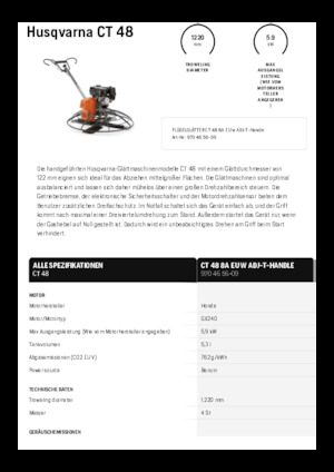 वॉक-बिहाइंड ट्रॉवेल Husqvarna CT 48