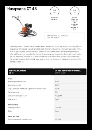 वॉक-बिहाइंड ट्रॉवेल Husqvarna CT 48