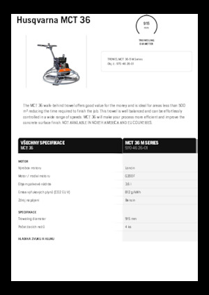 वॉक-बिहाइंड ट्रॉवेल Husqvarna MCT 36