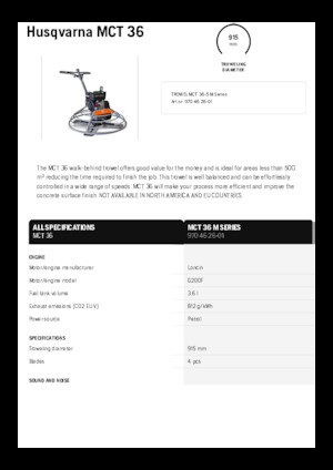 वॉक-बिहाइंड ट्रॉवेल Husqvarna MCT 36