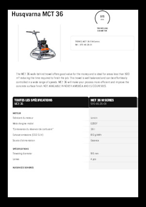 वॉक-बिहाइंड ट्रॉवेल Husqvarna MCT 36