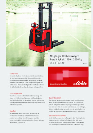 वॉकी स्टेकर Linde L20 Duplex 