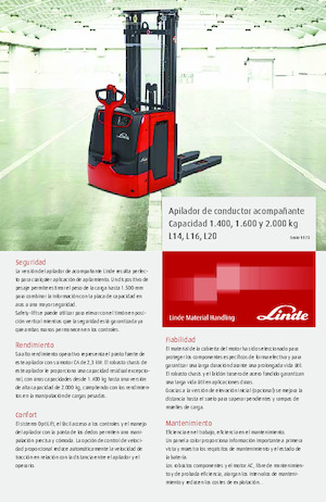 वॉकी स्टेकर Linde L20 Duplex 