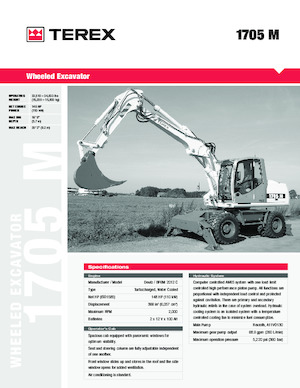 व्हील एक्सकेवेटर Terex 1705M