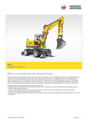 व्हील एक्सकेवेटर Neuson 9503