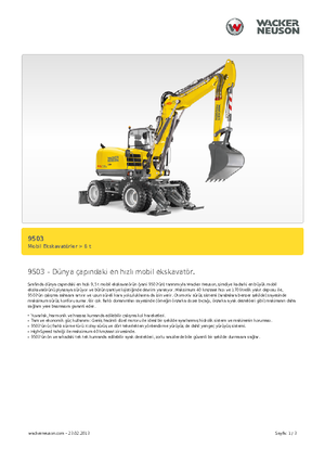 व्हील एक्सकेवेटर Neuson 9503