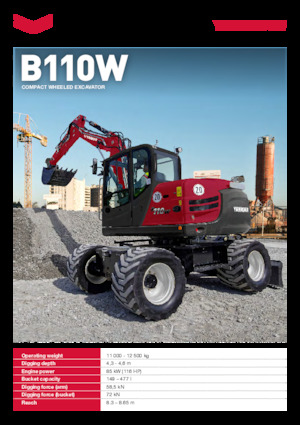 व्हील एक्सकेवेटर Yanmar B110W 