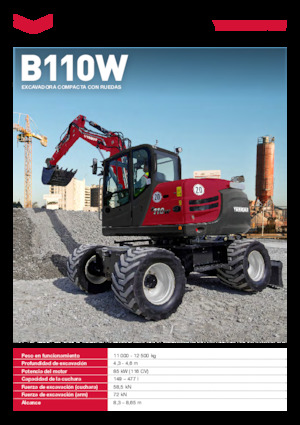 व्हील एक्सकेवेटर Yanmar B110W 