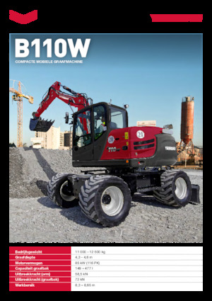 व्हील एक्सकेवेटर Yanmar B110W 