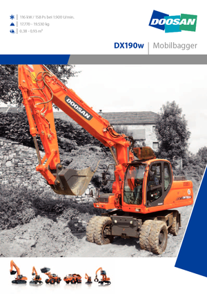 व्हील एक्सकेवेटर Doosan DX 190 W