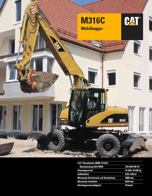 व्हील एक्सकेवेटर Caterpillar M 316 C Mono
