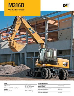 व्हील एक्सकेवेटर Caterpillar M316D Mono