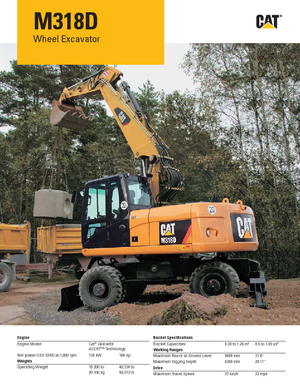 व्हील एक्सकेवेटर Caterpillar M318D Mono