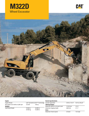 व्हील एक्सकेवेटर Caterpillar M322D MH