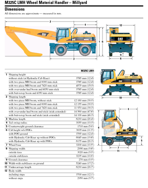 व्हील एक्सकेवेटर Caterpillar M 325 C L MH