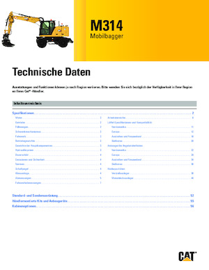 व्हील एक्सकेवेटर Caterpillar M314