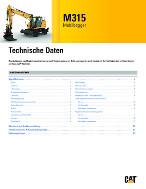 व्हील एक्सकेवेटर Caterpillar M315