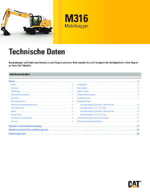 व्हील एक्सकेवेटर Caterpillar M316