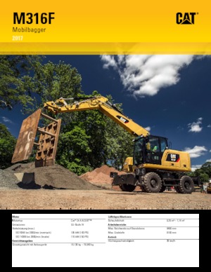 व्हील एक्सकेवेटर Caterpillar M316F