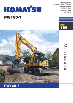 व्हील एक्सकेवेटर Komatsu PW160-7E0