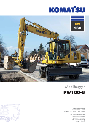 व्हील एक्सकेवेटर Komatsu PW160-8