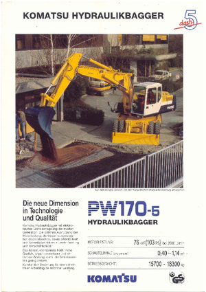 व्हील एक्सकेवेटर Komatsu PW170-5