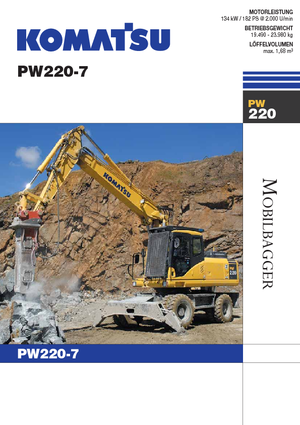 व्हील एक्सकेवेटर Komatsu PW220-7 E0