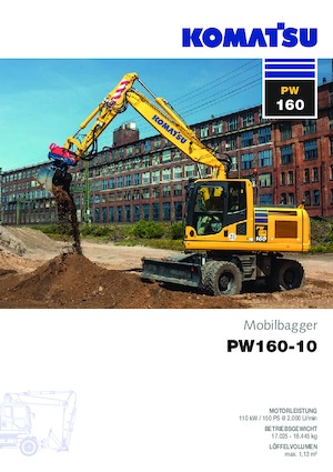 व्हील एक्सकेवेटर Komatsu PW160-10 