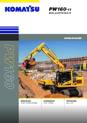 व्हील एक्सकेवेटर Komatsu PW160-11E0
