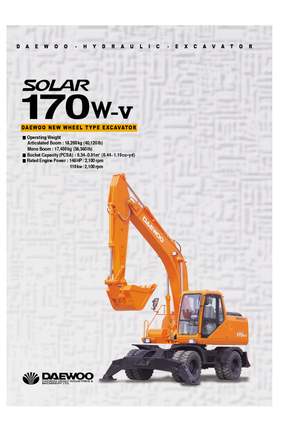 व्हील एक्सकेवेटर Doosan Solar 170 W-V